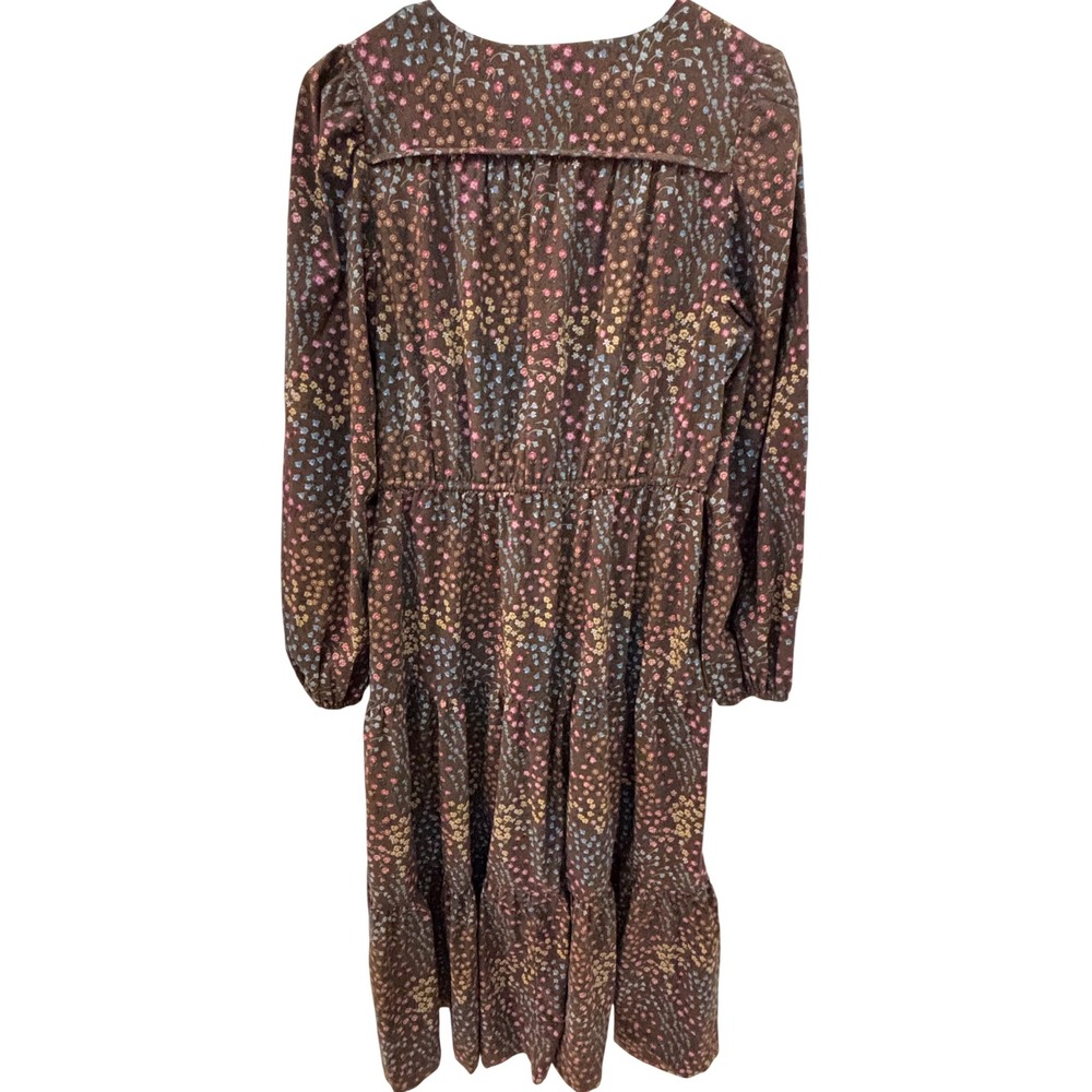 Summersalt The Countryside Poplin Tiered Shirtdress Floral Prairie In‎ Brown - M - Picture 2 of 6
